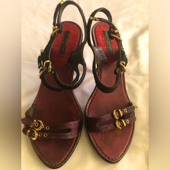 Louis Vuitton Crocodile Embossed Suede Multi Colored Leather Shoes Size 40 - Picture 6 of 16